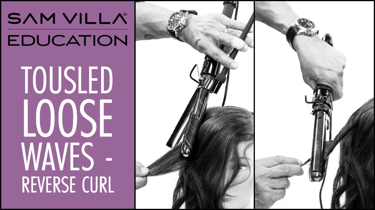 Tousled Loose Wave Curling Iron Tutorial - Reverse Waves