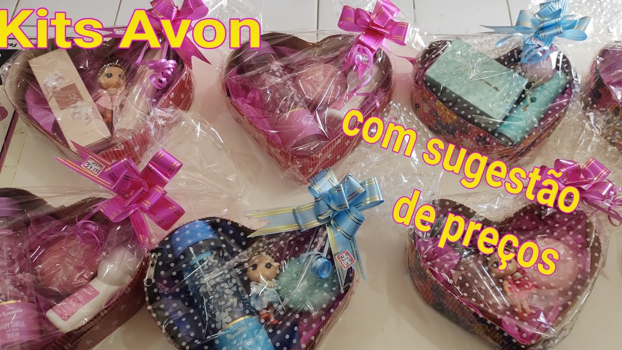 ❤️KITS AVON NA CAIXA EM FORMATO DE CORAÇÃO. COM SUGESTÃO DE PREÇOS. DIA DAS MÃES 2022.