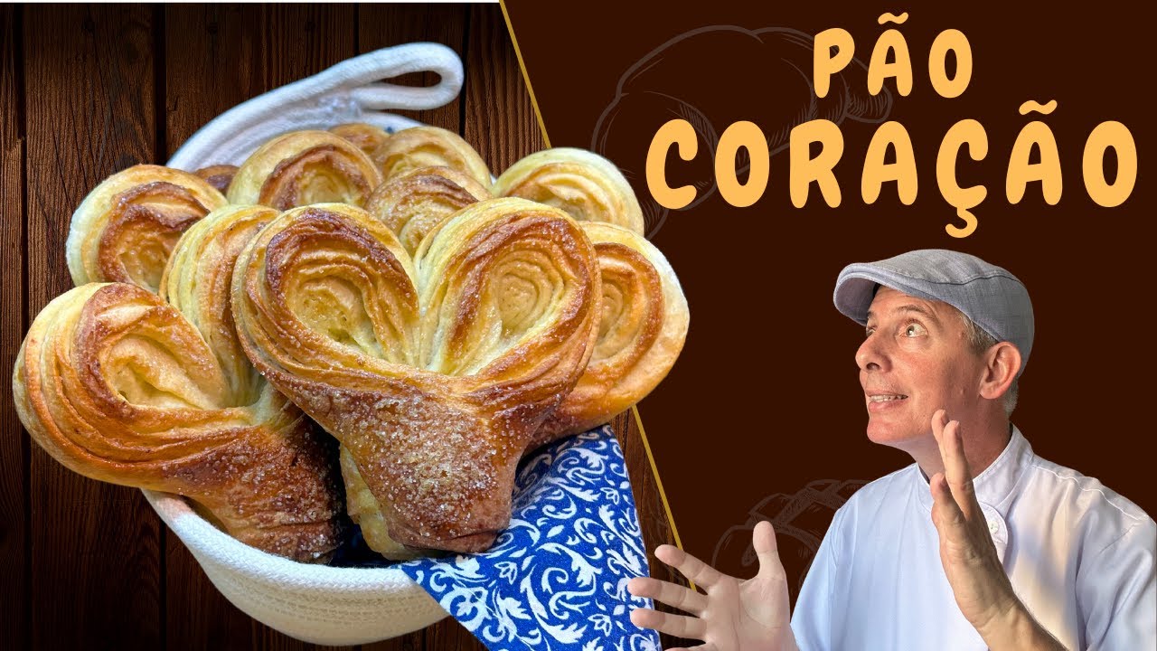 Como fazer um PÃO DECORADO EM FORMATO DE CORAÇÃO !!!