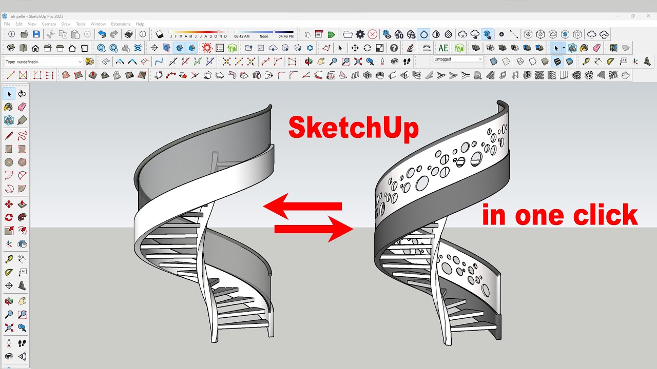 Creating interior spiral stairs in SketchUp! #sketchup #architect #nicetower