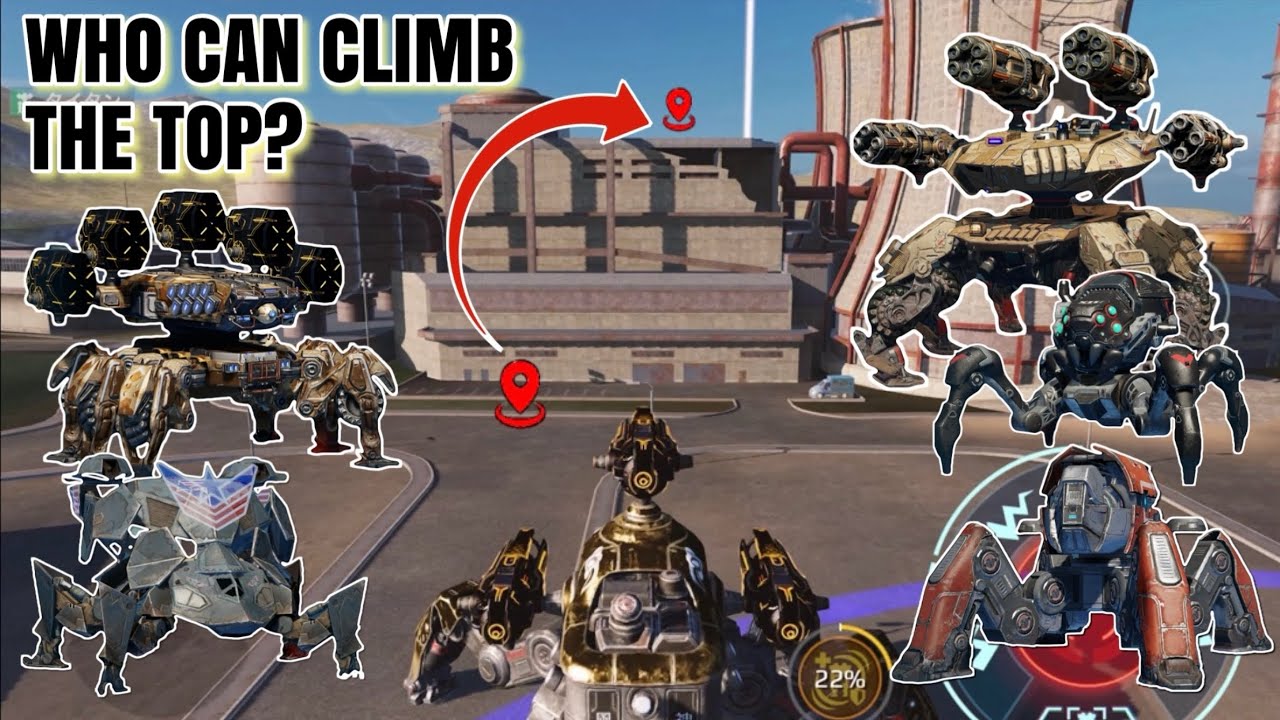 [WR] Which Spider Robot Can Climb On Top Of The Building In The Powerplant? | War Robots