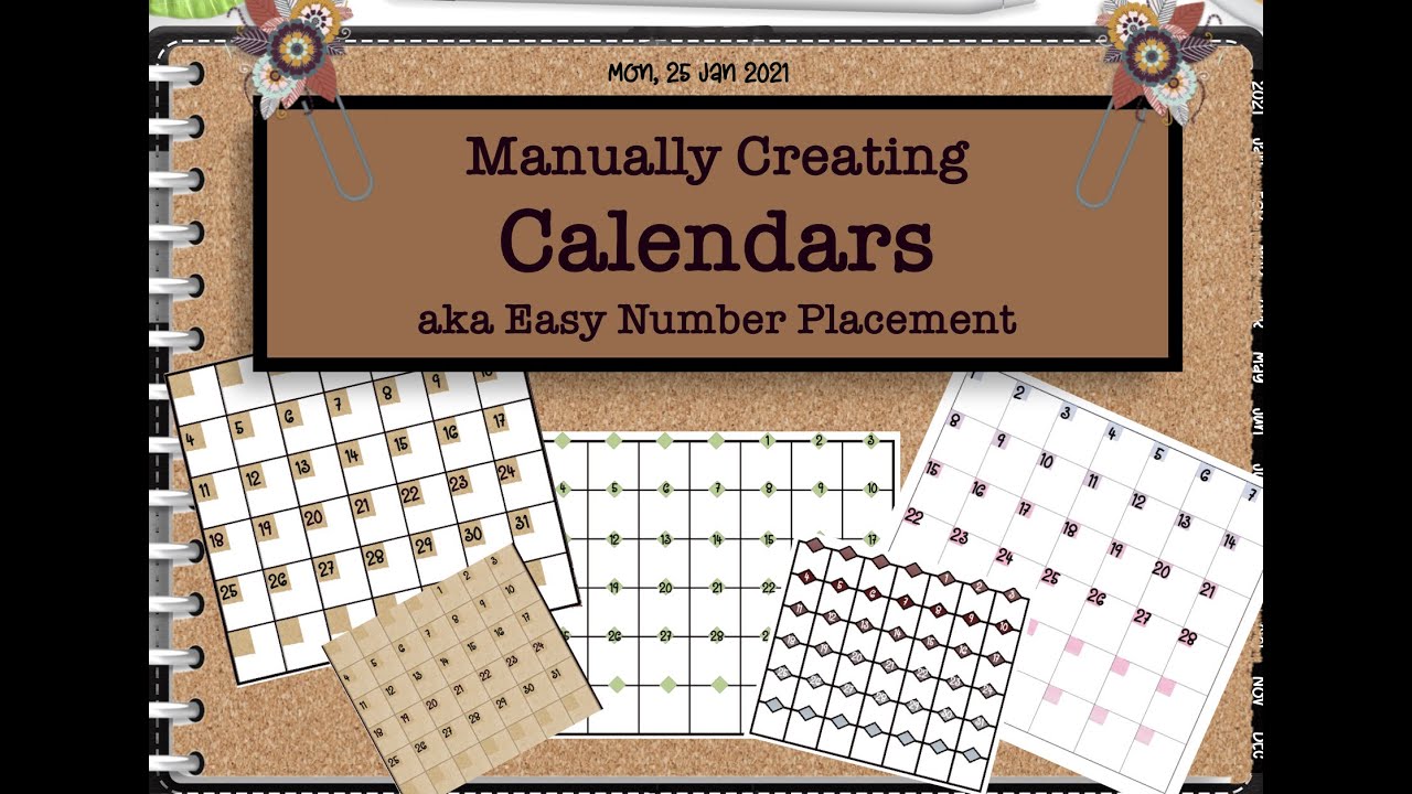 ZoomNotes - Manually Creating Calendar aka Easy Number Placement