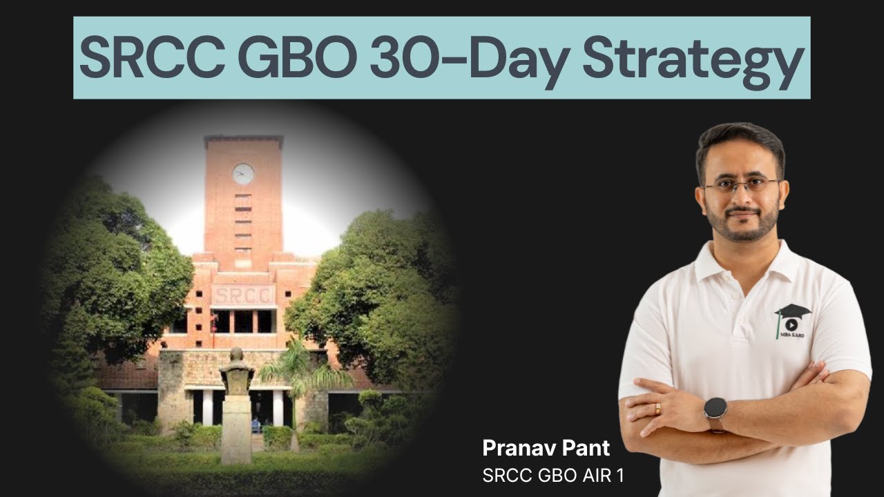 SRCC GBO 30 Day Preparation Plan | Syllabus, Important Topics & Strategy 2026 | Score 280+