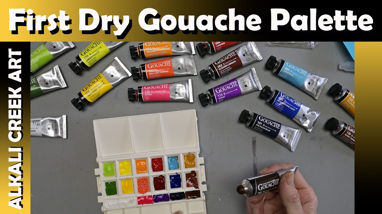 Fill a Dry Gouache Palette With Me!  Using ShinHan Gouache to make a dry palette for traveling.