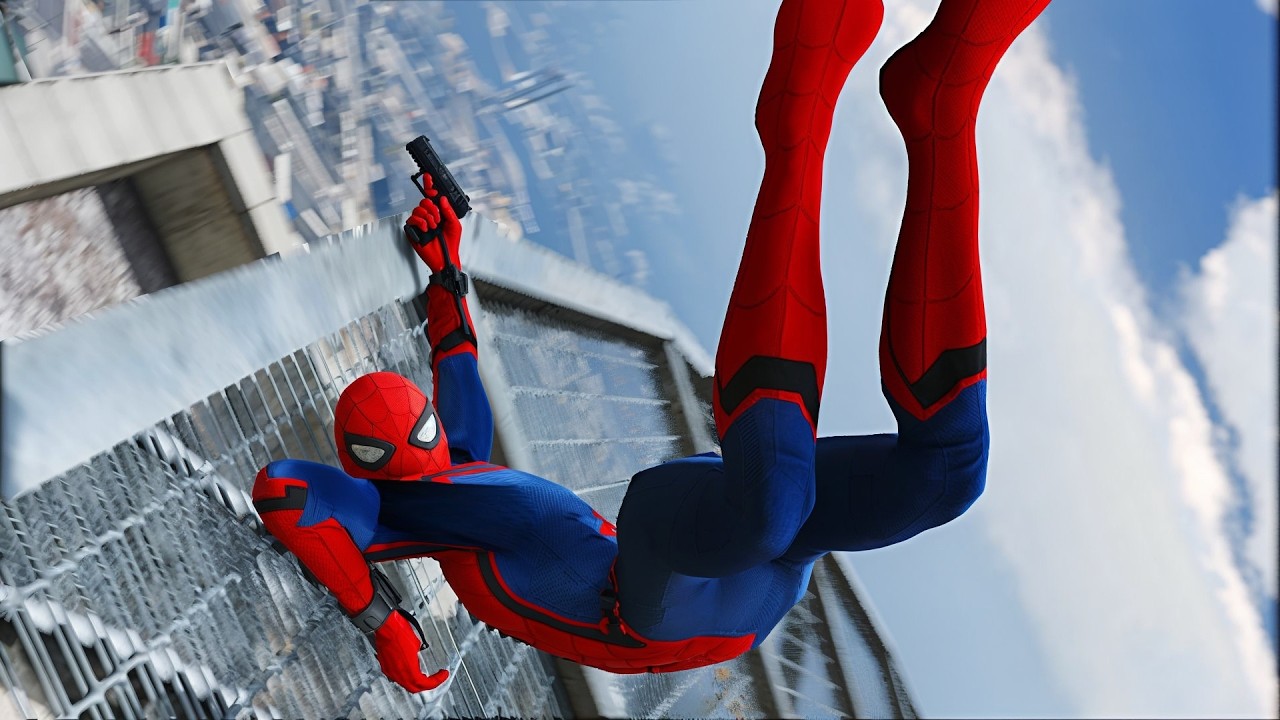 SPIDERMAN CRAZY JUMPS/FALLS #24 (GTA 5 Spider-Man Fails)