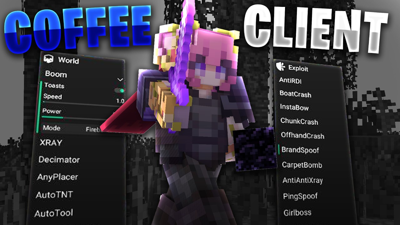 ЛУЧШИЙ мод взломанного клиента Minecraft для DONUT SMP — Coffee Client