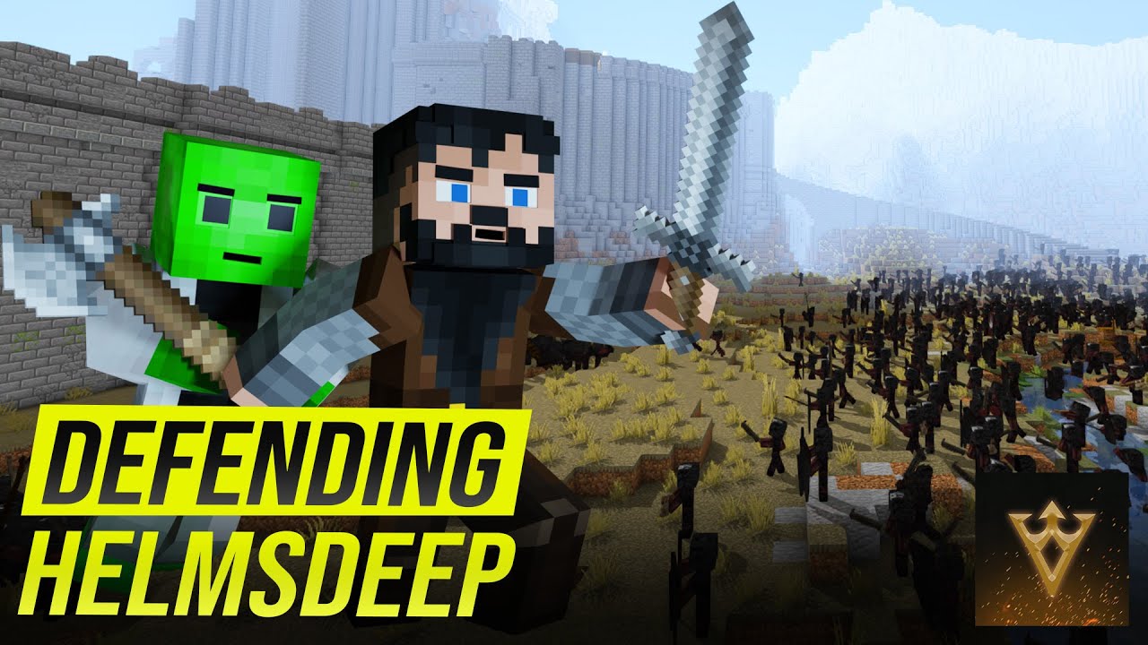 DEFENDING HELMSDEEP against WAVES of URUK-HAI with TheGamerHobbit in Minecraft!