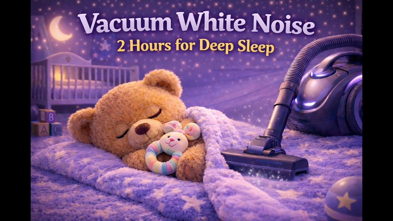 Vacuum Cleaner White Noise for Babies 💤 2 Hours Deep Sleep & Calm Night
