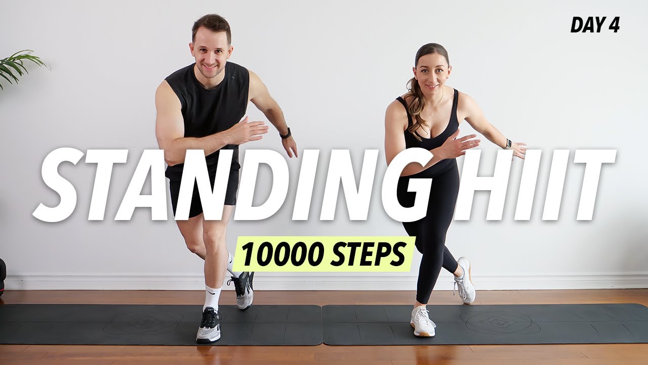 1 Hour ALL STANDING CARDIO HIIT Workout - 10000 steps for Fat Burn (No equipment)