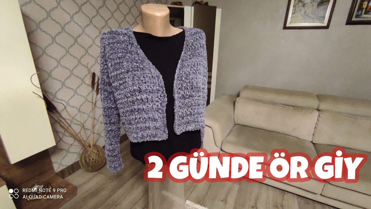2 GÜNDE ÖR 👌 GİY 👍 ÇOK KOLAY ÇOK BASİT HIRKA 2.bölüm final❤️@orguhocam #örgühırka #örgümodelleri