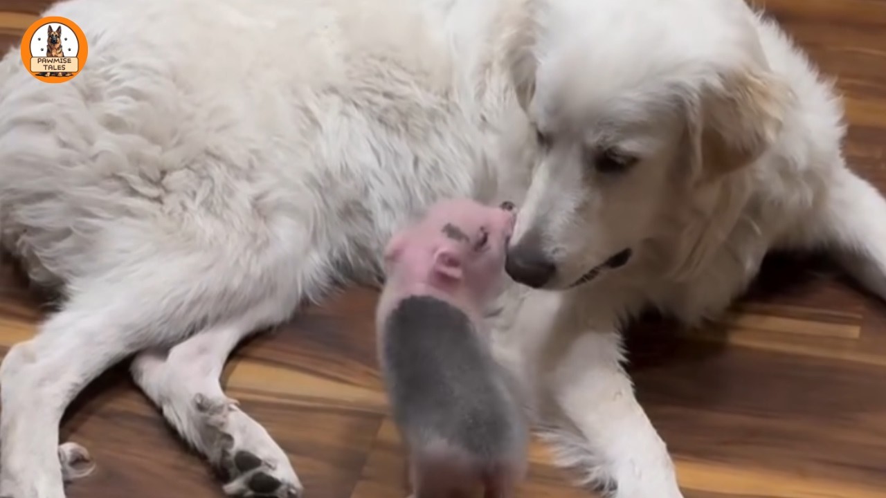 This Tiny Pig Was Covered in Cuts…Then a Great Pyrenees Did Something Unexpected
