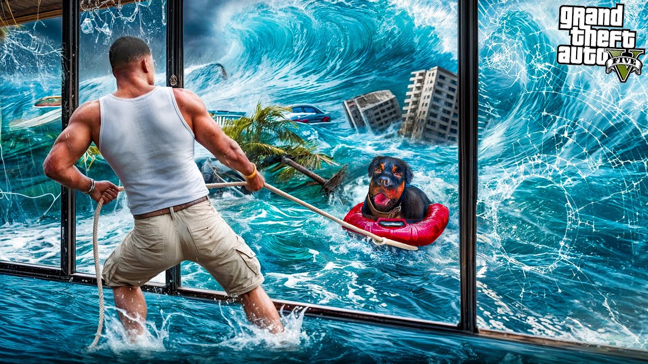 Franklin Survived The Biggest Tsunami in GTA 5