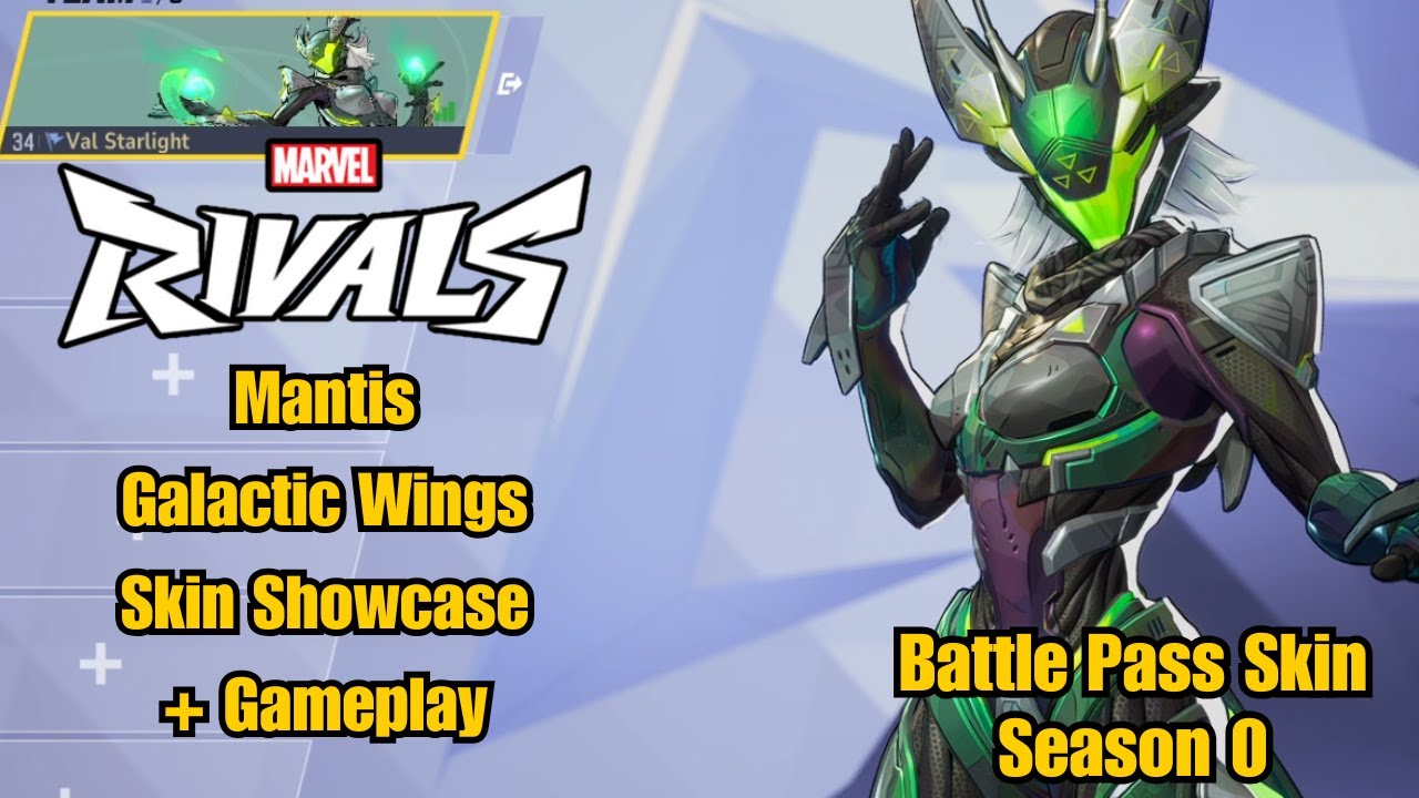Mantis | Galactic Wings Battle Pass Skin Showcase | Marvel Rivals Gameplay | Season 0