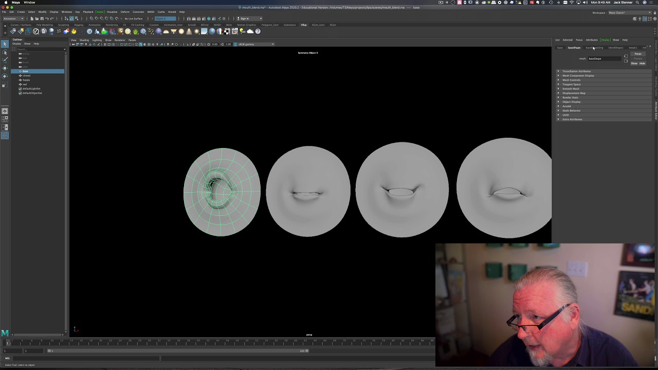 Демонстрация базового перехода от Maya к Unity3D BlendShape: 29.10.2020