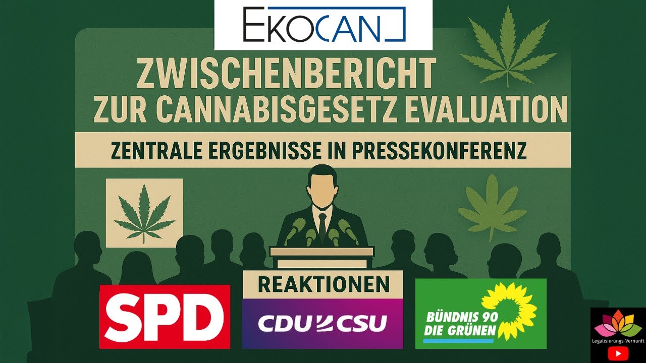 EKOCAN Zwischenbericht zur Cannabisgesetz Evaluation - Fazit CanG wirkt! Reaktionen aus Politik