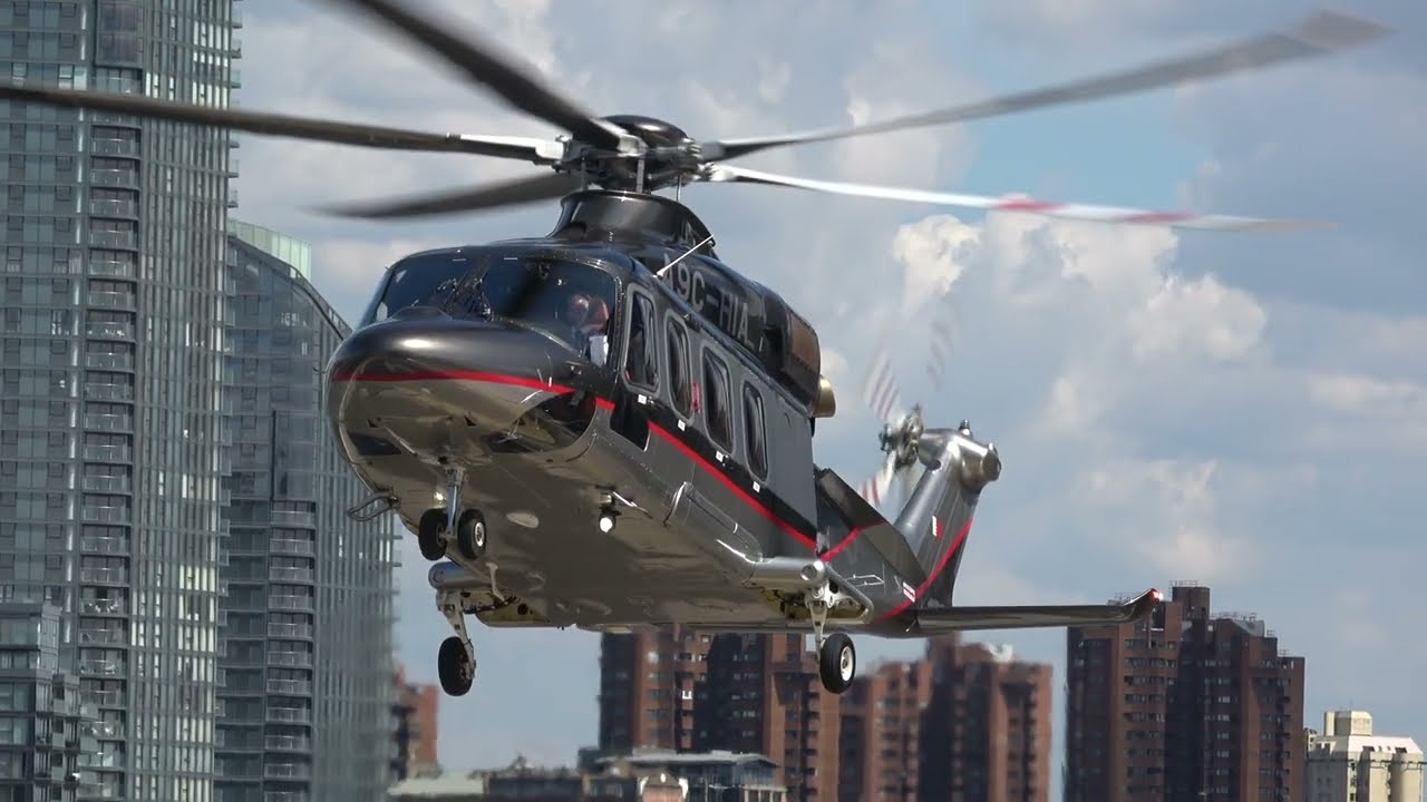 AW139 A9C-HIA LANDING AND DEPARTING LONDON BATTERSEA HELIPORT 21-6-2024