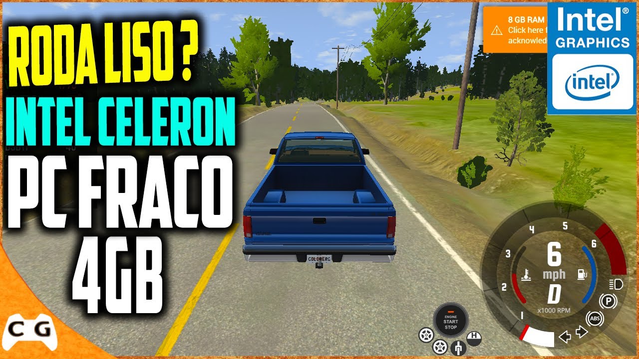 BeamNG.drive Em PC FRACO 4gb de RAM Intel Celeron Sem Placa de Vídeo Intel HD Graphics