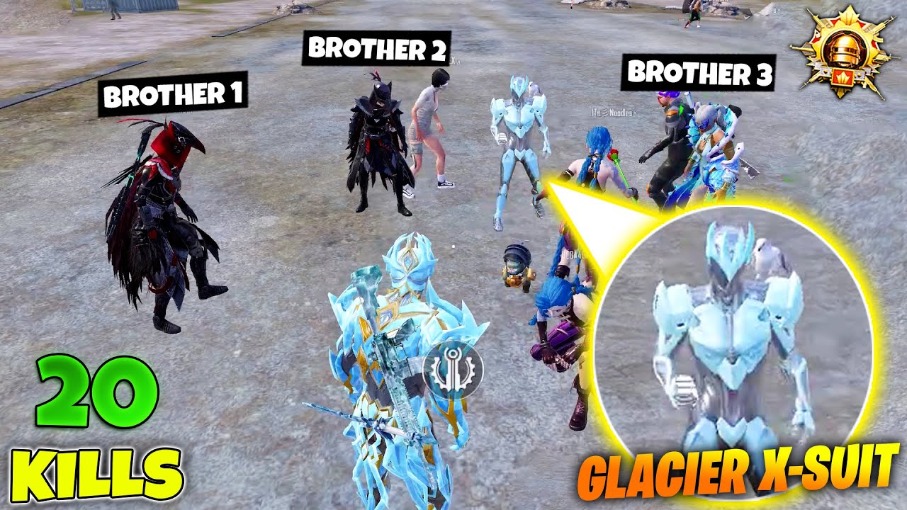 😱 OMG!! GLACIER X-SUIT & MY BROTHERS WITH BLOODRAVEN X-SUIT CHALLENGED ME & GLACIER X-SUIT IN BGMI