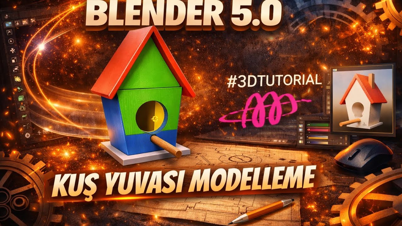 Blender 5.0 ile Kuş Yuvası Modelleme | Adım Adım Başlangıç Seviyesi Eğitim