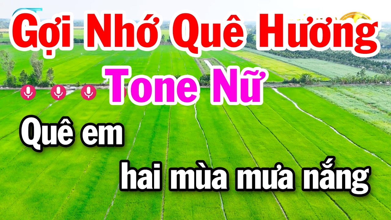 Karaoke Gợi Nhớ Quê Hương Tone Nữ Beat Hay Nhạc Dễ Hát
