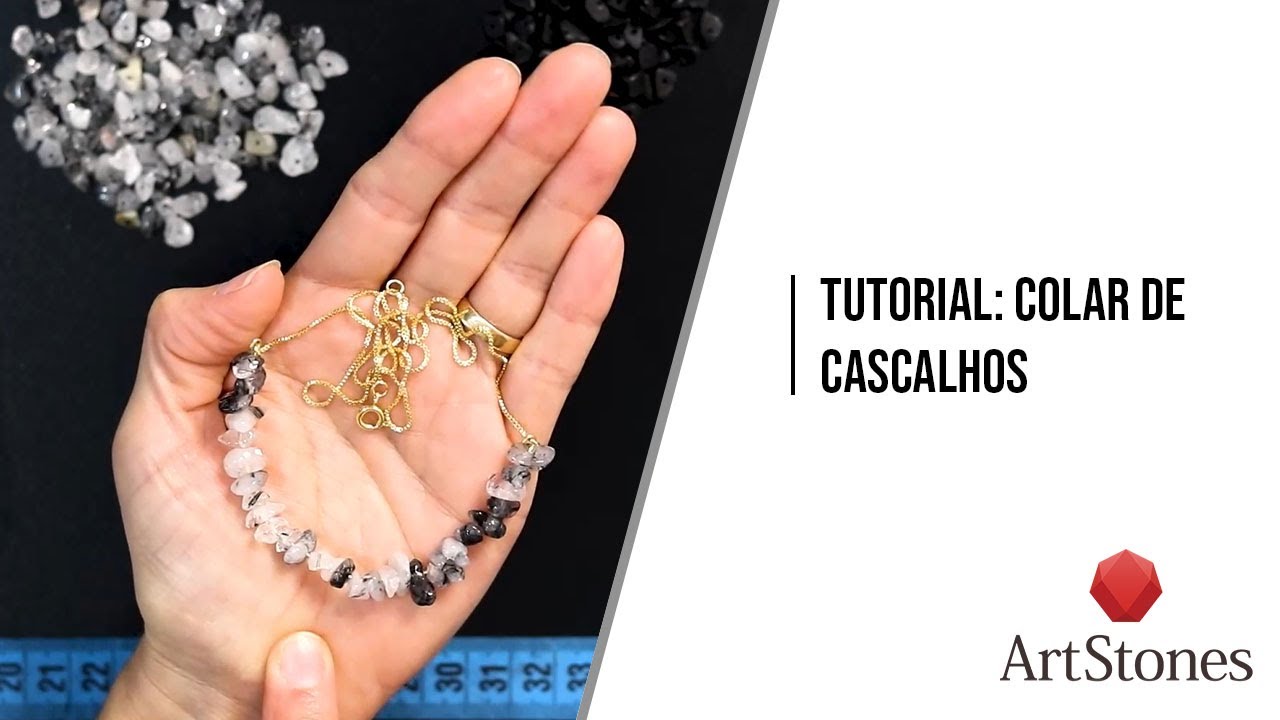 Como Fazer Colar de Cascalho com Arame e Corrente - DIY ArtStones