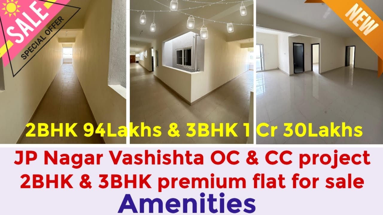 No brokerage, direct owner north 2BHK and 3BHK amenities flat for sale, location JP Nagar 9th phase