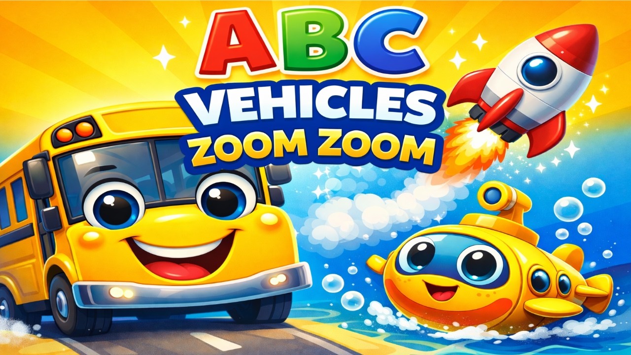 ABC Vehicles Song for Kids 🚗 | A to Z Learning Song | Nursery Rhymes