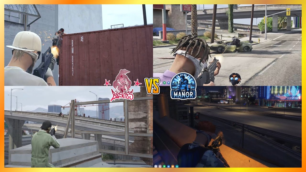 Besties vs Manor On Olympic Fwy (Multi POVs) | NoPixel 4.0 GTA RP