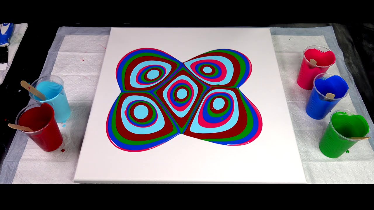 How to paint abstract ?! Quick & Easy wrecked puddle pour Painting !