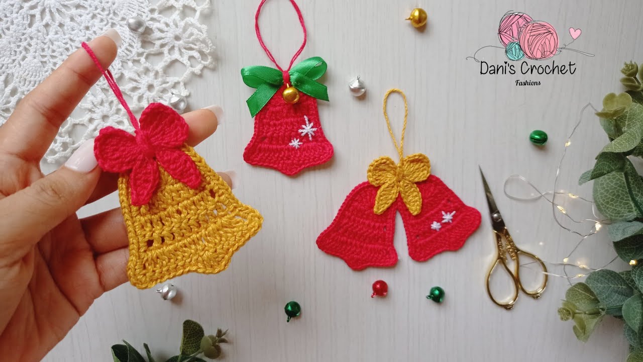 🔔 CAMPANA sobre CAMPANA 🔔| NUEVO adorno de navidad/ aplicación a crochet 🎄