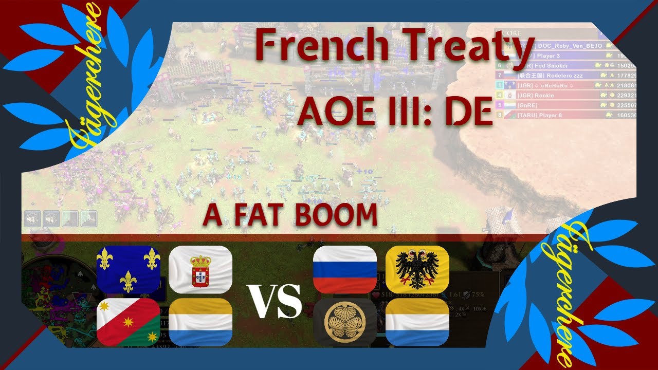 AOE III: DE | Loving This Deck! | 4v4 Treaty with French