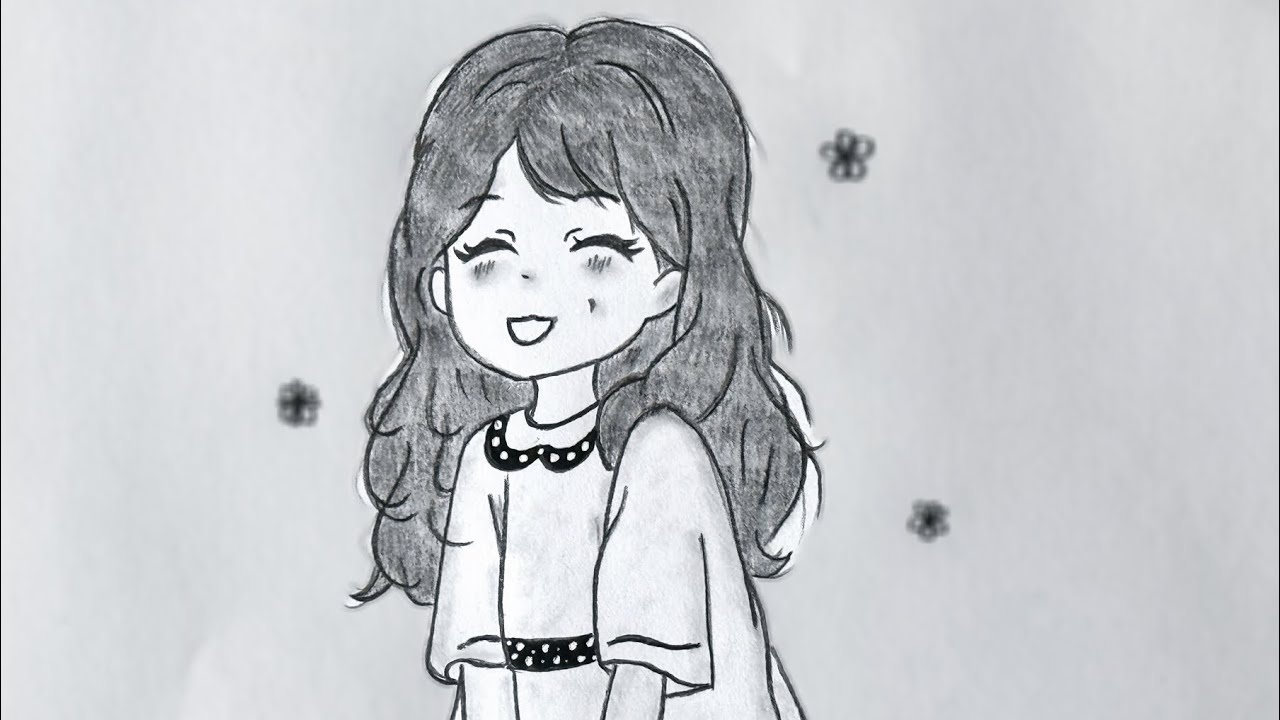 How to Draw Anime Step by Step // Cute Anime Girl Sketch Tutorial // Pencil Art for Beginners