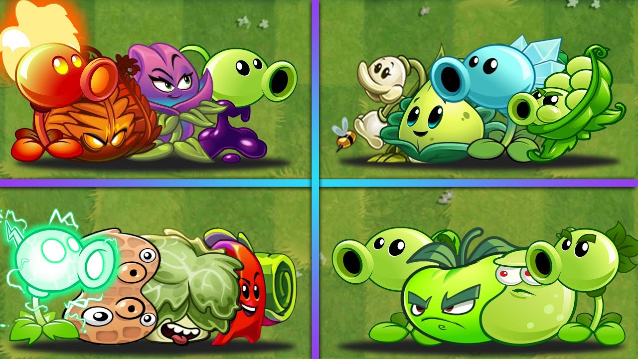 PvZ 2 - SUPER 4 Team Best Pea & Other Plants Battlez - Which Team Will Win?