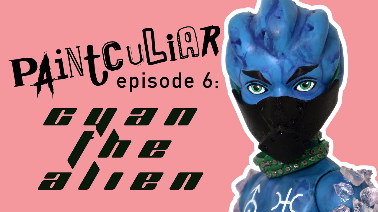 PAINTCULIAR EPISODE 6: Cyan the Alien (OOAK Solar System Doll Collaboration)
