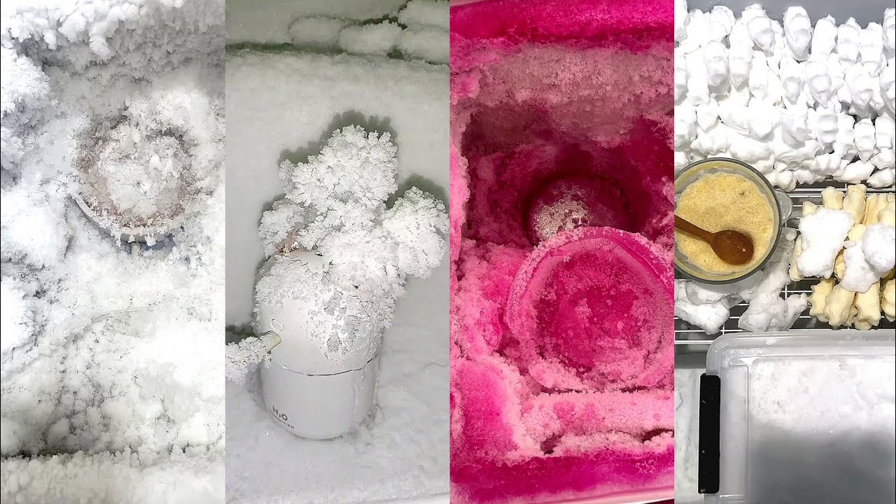 ASMR FREEZER FROST EATING & SCRAPING / WHITE ICE. ICE EATING