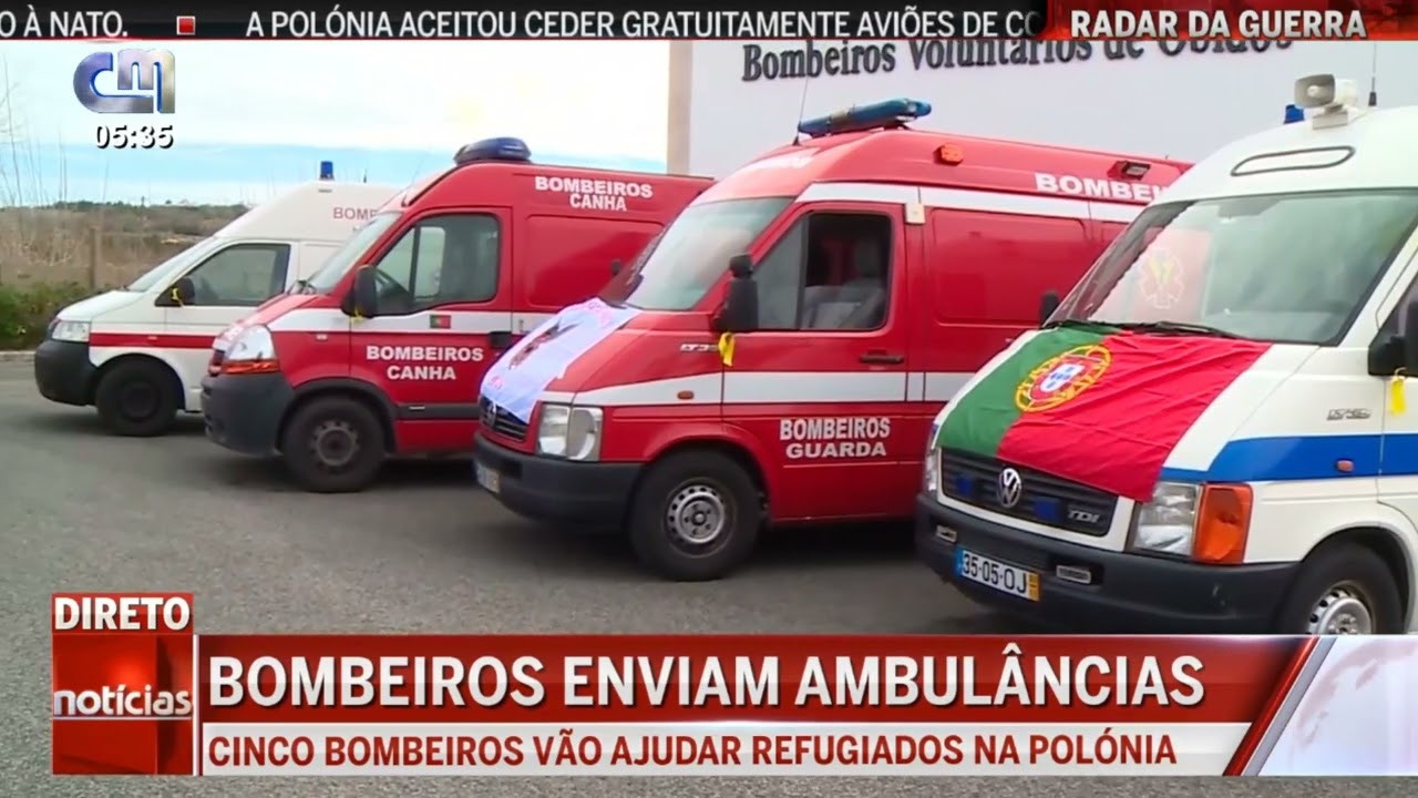 Março2022-Bombeiros enviam ambulâncias para a Ucrânia