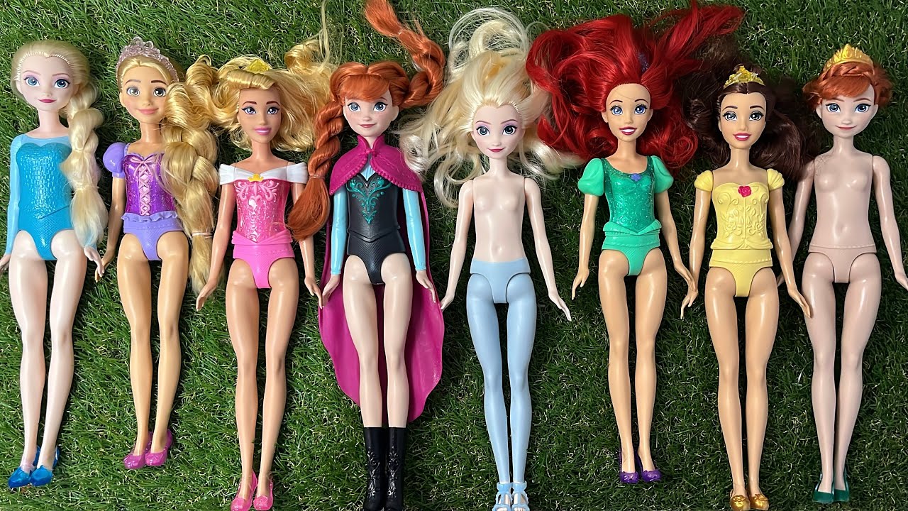Disney Princess Frozen Dolls Unboxing Elsa, Anna, Belle, Ariel and more | Luxury Disney Mattel ASMR