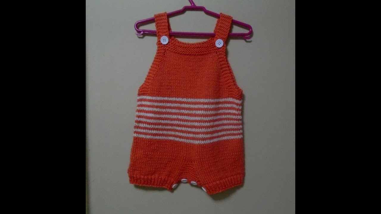 Jardineira/Body Infantil em Tricô para 9 meses a 1 ano