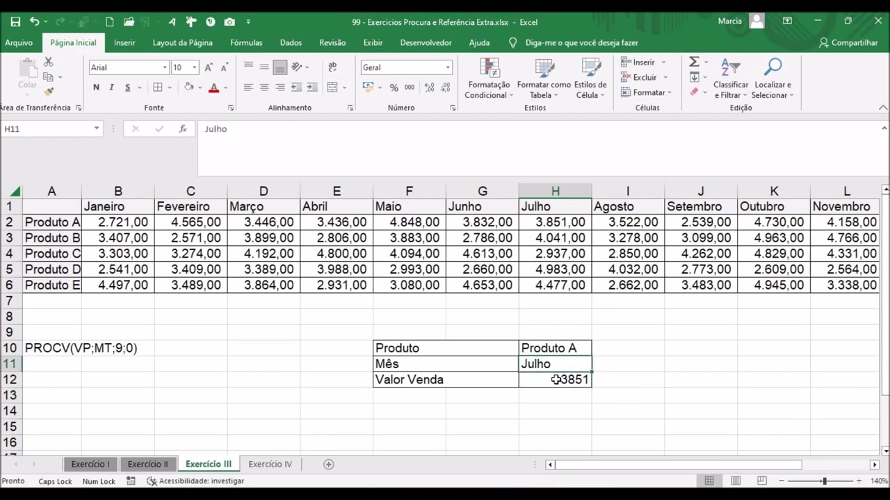 Função PROCV Dinâmica no Excel