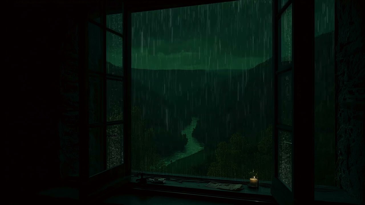 Soft Rainy Night in Outside the Window Bedroom | Calm Cozy Ambience for Deep Rest