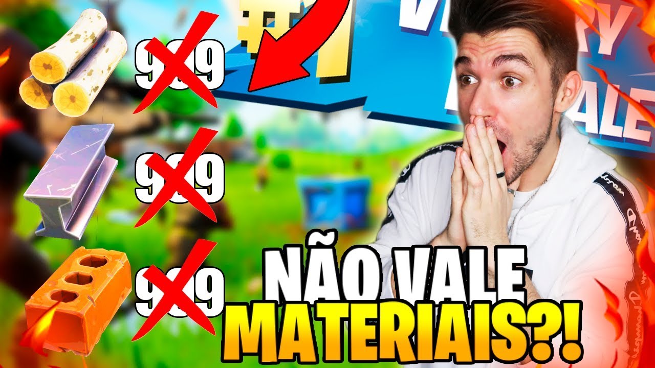 DESAFIO DE GANHAR SEM MATERIAIS?!?! FORTNITE BATTLE ROYALE!