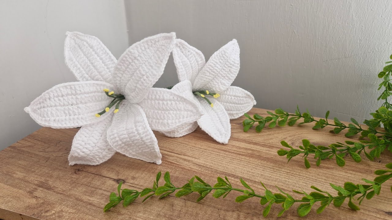 Making a Magnificent Lily/Knitting Lily/Örgü Zambak yapımı 🌺