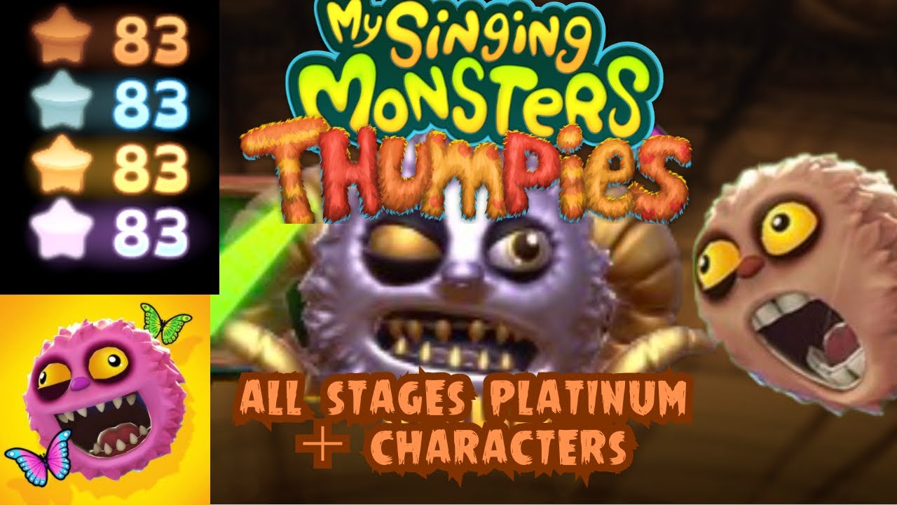 My Singing Monsters THUMPIES all platinum stars playthrough - all levels & characters