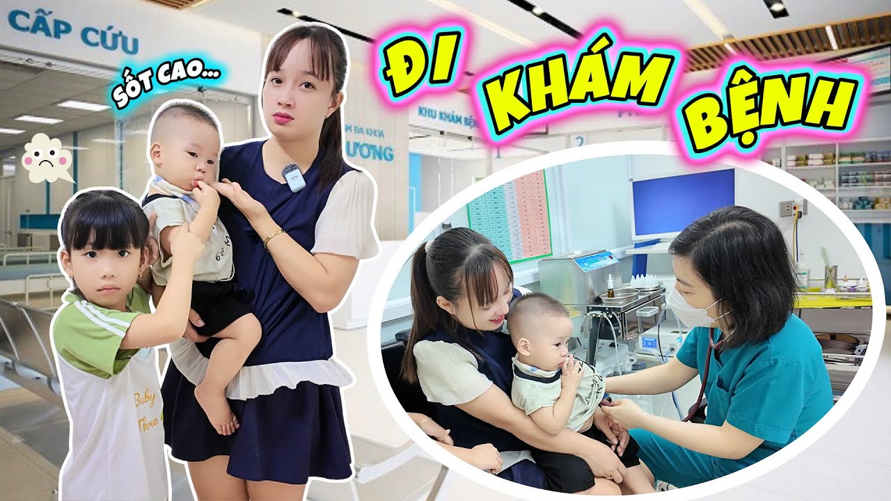 MiLo Bị Sốt, Mẹ Huế, Bố Hoàng Đón MiMi Đi Học Về Đưa Em Đi Khám Bệnh Tại Phòng Khám