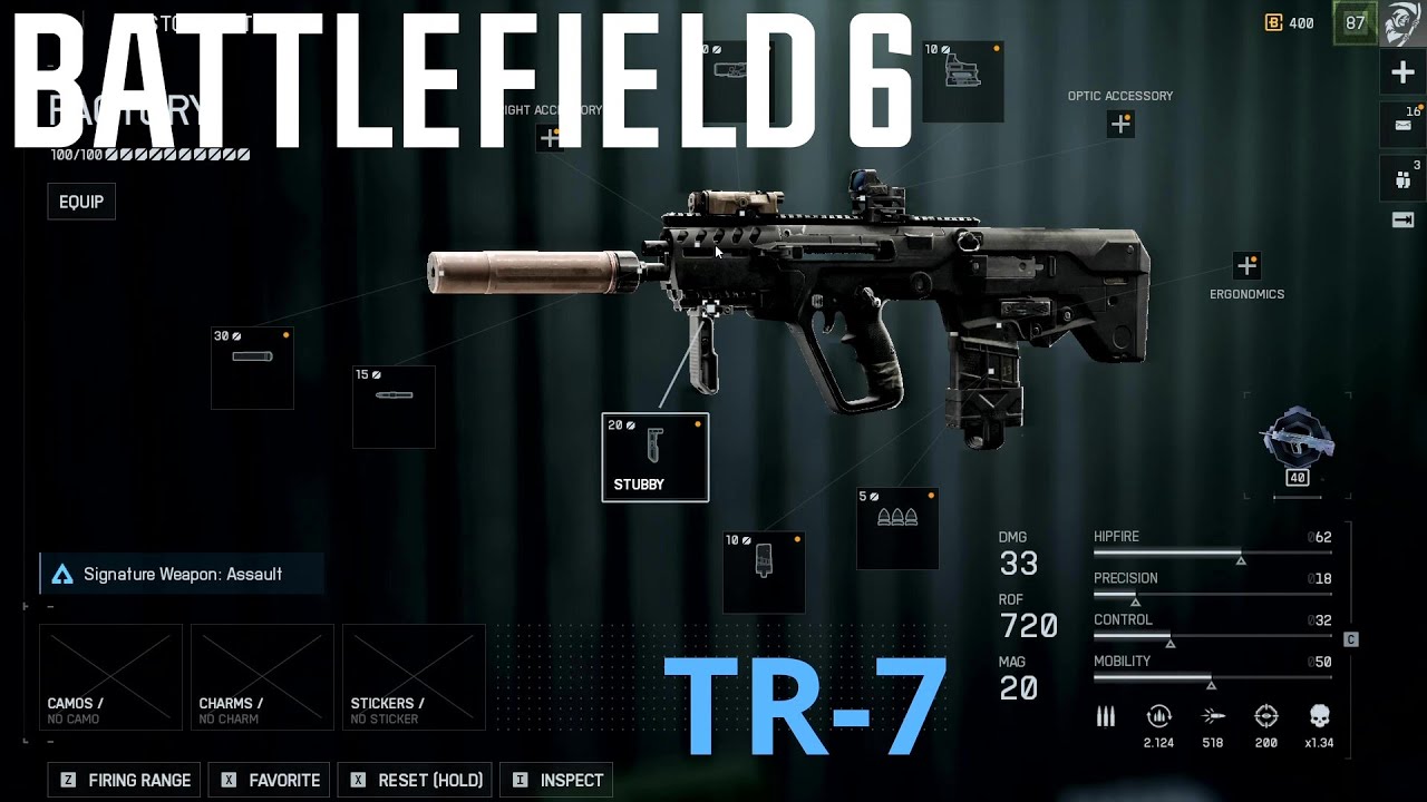 Battlefield 6 - TR 7(IWI Tavor 7) Loadouts/Customization
