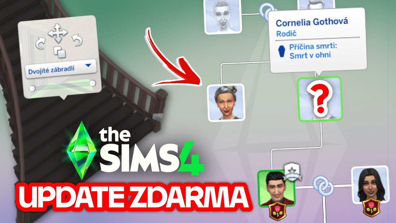 😍 ZDARMA: MASIVNÍ update rodokmenů a SCHODIŠŤ! Co vše je nové? | The Sims 4 (Aktualizace únor 2026)