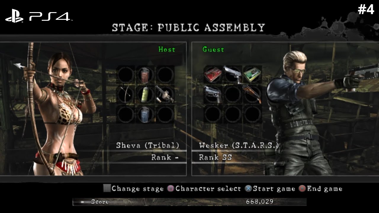 Resident Evil 5 PS4 Mercenaries Reunion (Public Assembly) - Coop #4 (Sheva w/ Wesker)