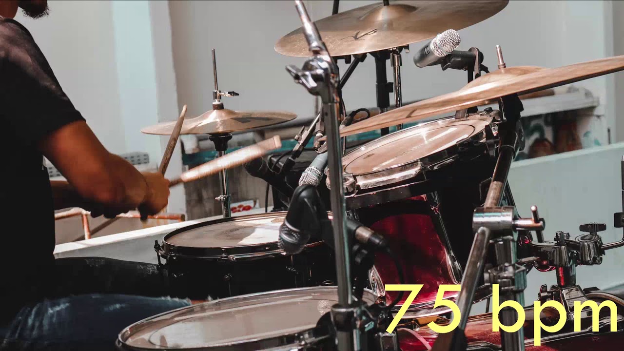 75 Bpm Drum Track Batería - Funk Beat Sixteenth note Groove
