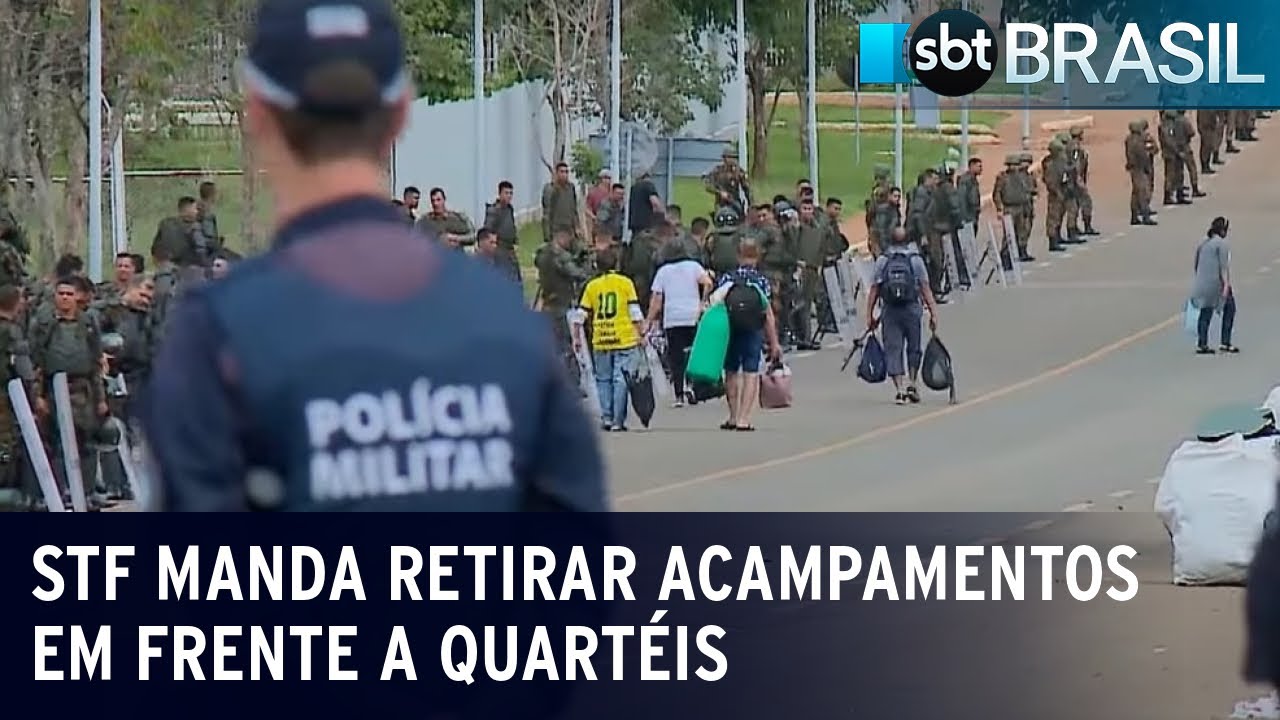 STF manda retirar acampamentos em frente a quartéis | SBT Brasil (09/01/23)