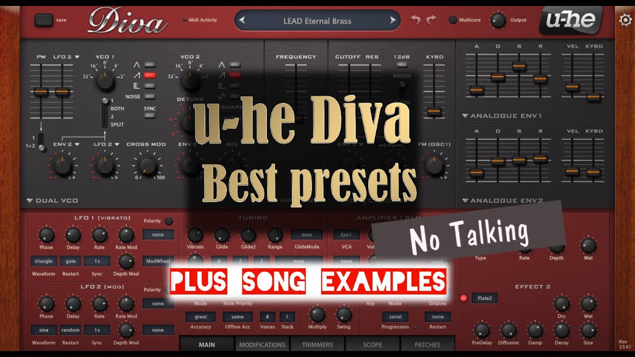 U-He Diva Best Presets, Sounds with song demos [no talking]